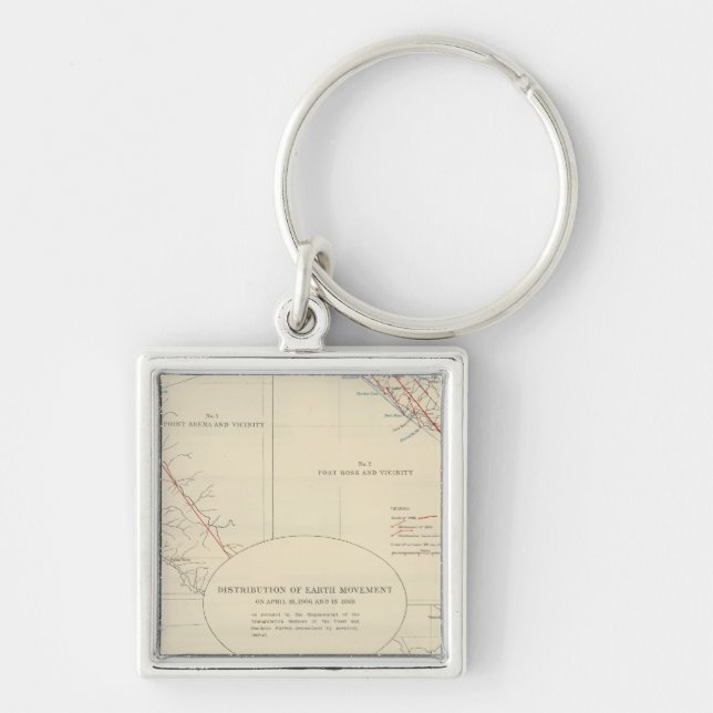 Distribution of earth movement in California Keychain (Front)