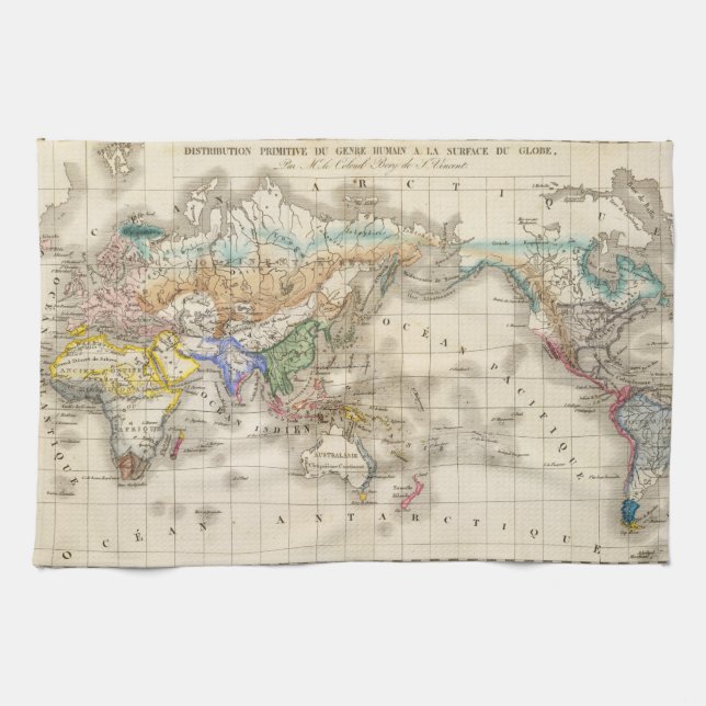 Distribution primitive du genre humain kitchen towel (Horizontal)