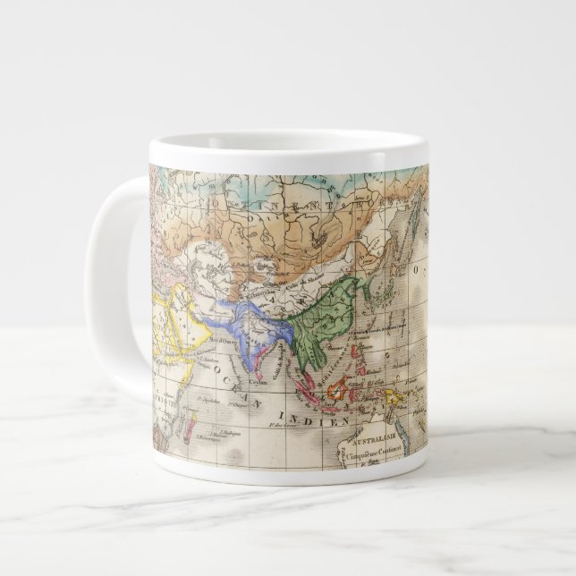 Distribution primitive du genre humain large coffee mug (Front Left)