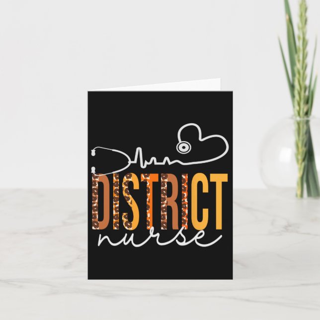 District Nurse Leopard Heartbeat Appreciation Wome Card (Front)