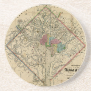 District of Columbia Civil War Era Map Coaster