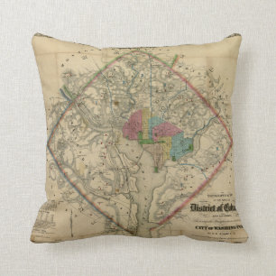 District of Columbia Civil War Era Map Throw Pillow
