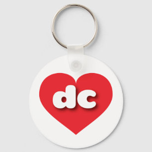 District of Columbia red heart - I love dc Keychain