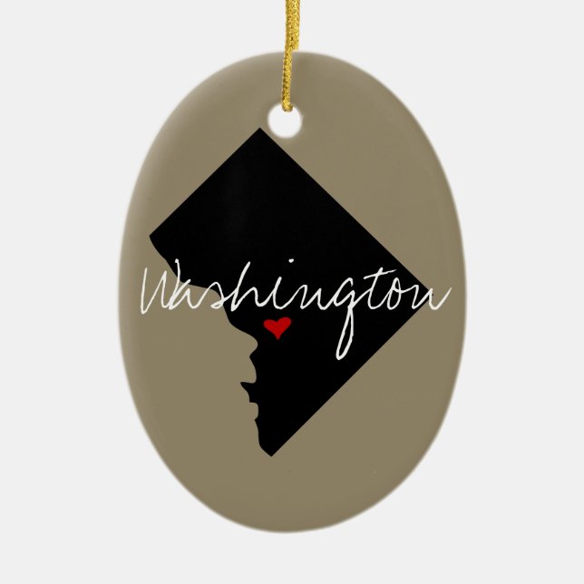 District of Columbia Town Ceramic Ornament (Front)
