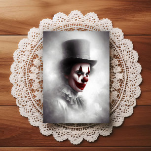 Disturbed Vintage Clown With a Sinister Smile Postcard