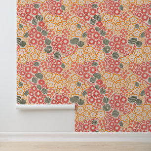 Disty Flowers On A Peach Background Wallpaper