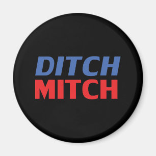 Ditch Mitch red black blue modern typography funny Magnet