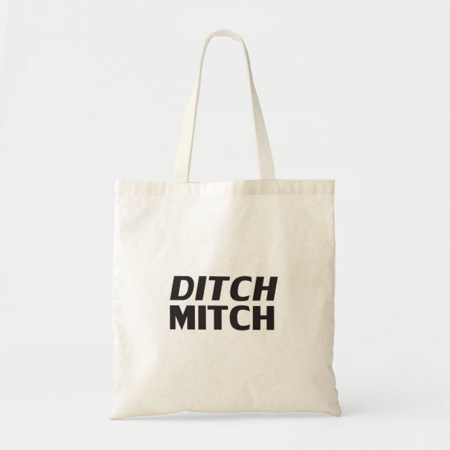 Ditch Mitch white black modern typography funny Tote Bag (Front)