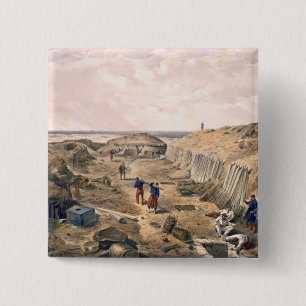Ditch of the Bastion du Mat, plate from 'The Seat 2 Inch Square Button
