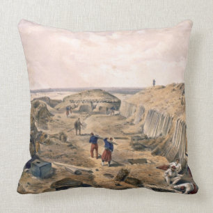 Ditch of the Bastion du Mat, plate from 'The Seat Throw Pillow
