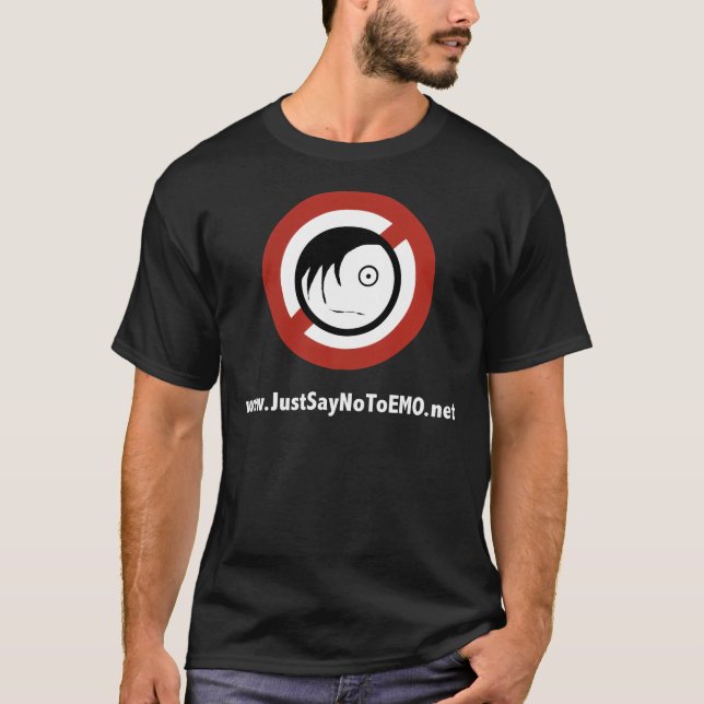 Dites juste non au noir de T-shirt d'EMO.net (Devant)