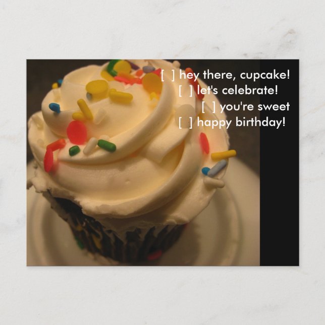 Dites-le avec une carte postale Cupcake (Devant)
