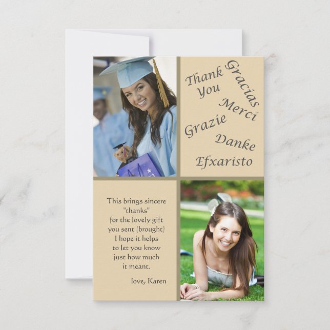 Dites les notes de Merci de photo de mercis (Devant)