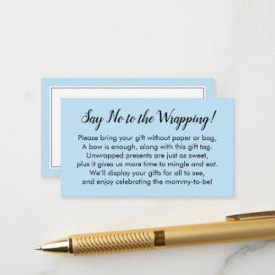 Dites non à l'emballage Baby shower douce carte ca