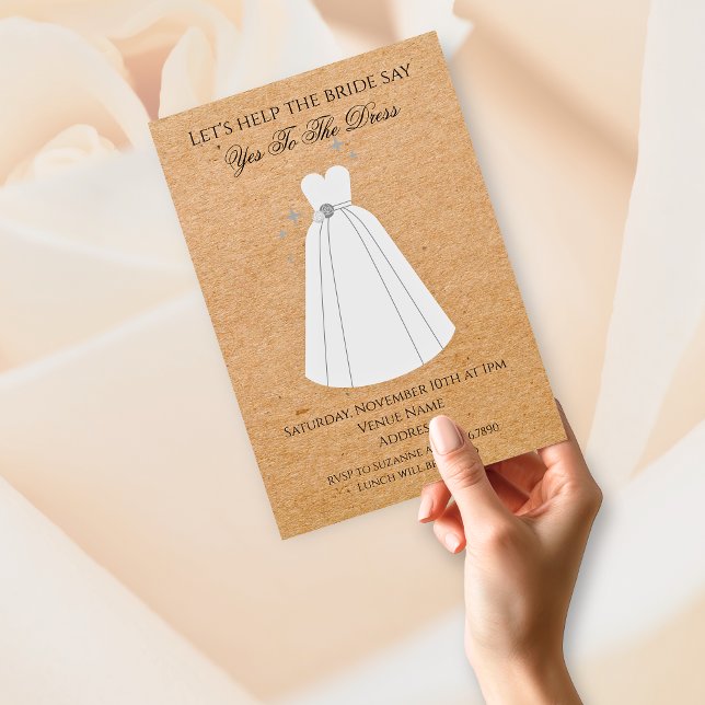 Dites oui à la robe Rustic Kraft Invitation (Say Yes to the Dress Rustic Kraft Invitation
)