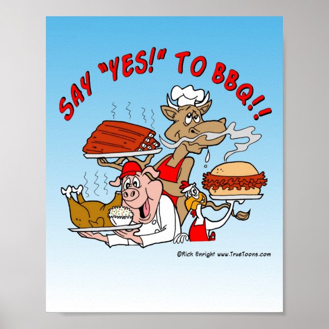 DITES OUI AU BBQ ! Poster du barbecue (Devant)