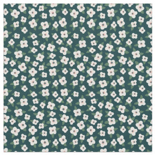 Ditsy Black And White Floral Flower Pattern Fabric