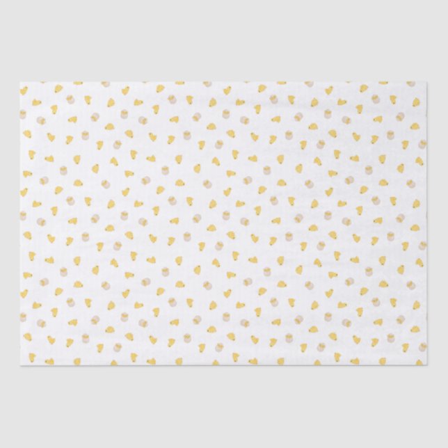 Ditsy Chicks (White) – Cute Easter Pattern Tissue Paper (Front)