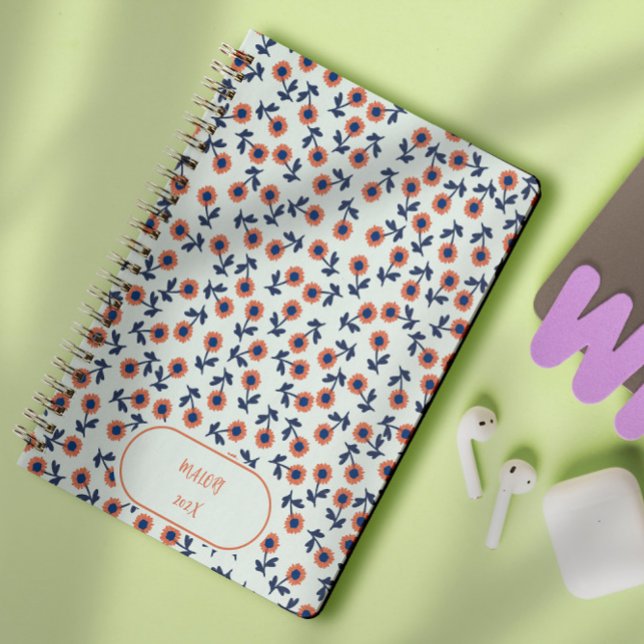 Ditsy Coral Daisies – Mini Floral Seamless Pattern Notebook (Creator Uploaded)