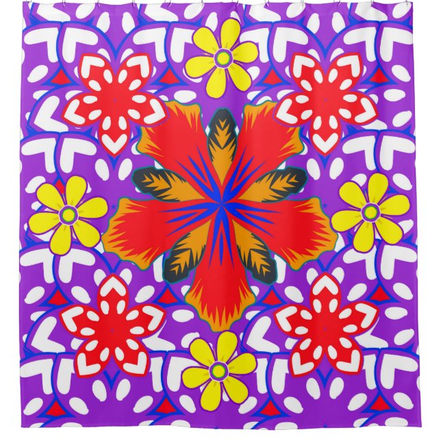 Ditsy cute floral seamless pattern in white, red a (Front)