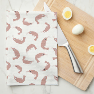 Ditsy cute shrimps kitchen towel