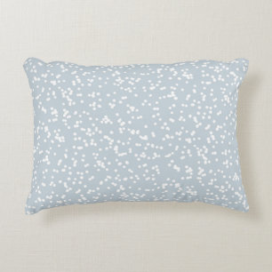 Ditsy Dots Pattern - White on Dusty Blue Accent Pillow