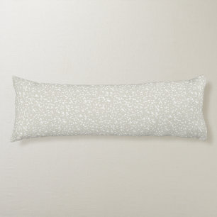 Ditsy Dots Pattern - White on Greige/Beige Body Pillow