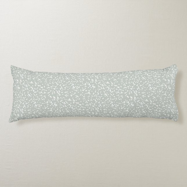 Ditsy Dots Pattern - White on Grey Green Body Pillow (Front)