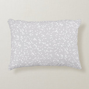 Ditsy Dots Pattern - White on Silver-Gray Accent Pillow