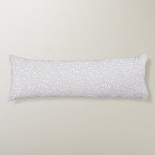 Ditsy Dots Pattern - White on Silver-Grey Body Pillow