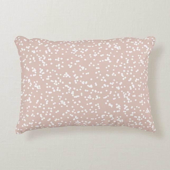 Ditsy Dots Pattern - White on Soft Terracotta Accent Pillow (Front)