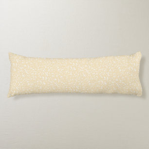 Ditsy Dots Pattern - White on Soft Yellow Body Pillow