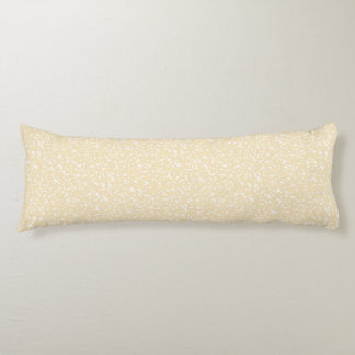 Ditsy Dots Pattern - White on Soft Yellow Body Pillow