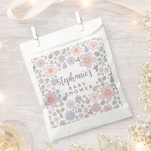 Ditsy Floral Baby Shower Party Favor Paper Bags