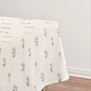 Ditsy Floral Cottagecore Boho Wildflower Beige Tablecloth
