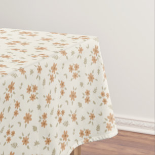 Ditsy Floral Cottagecore Boho Wildflower Beige Tablecloth