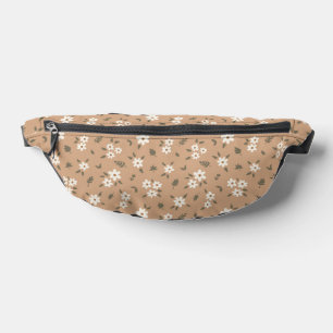 Ditsy Floral Cottagecore Boho Wildflower Tan Brown Fanny Pack