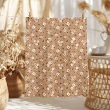 Ditsy Floral Cottagecore Boho Wildflower Tan Brown