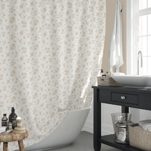Ditsy Floral Muted Neutral Soft Pale Cream Beige