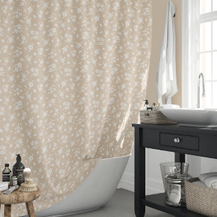Ditsy Floral Muted Neutral Soft Pale Tan Taupe