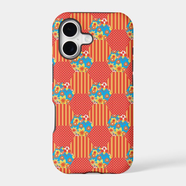 Ditsy Floral, Stripes, Polka Dots Patchwork (Back)