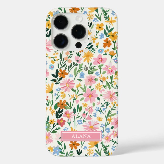 Ditsy Flower Garden Monogrammed Case-Mate iPhone Case (Back)