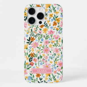 Ditsy Flower Garden Monogrammed iPhone 16 Pro Max Case