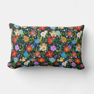 Ditsy Flowers Seamless Pattern-20210 Lumbar Pillow