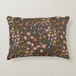 Ditsy Flowers: Vintage Mille-Fleur Pattern Accent Pillow
