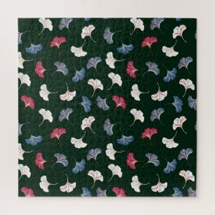 Ditsy Ginkgo: Dark Autumn Seamless. Jigsaw Puzzle