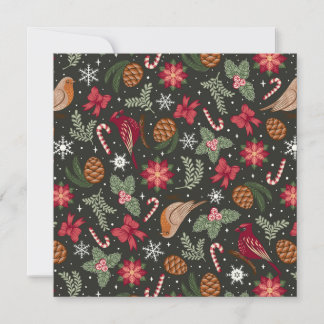 Ditsy Natural Christmas Holiday Card