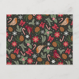 Ditsy Natural Christmas Holiday Postcard