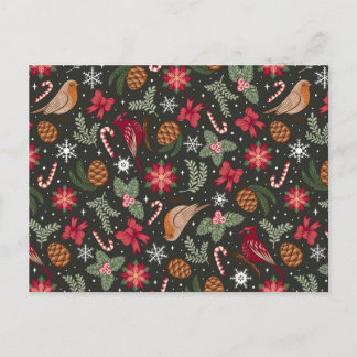 Ditsy Natural Christmas Holiday Postcard