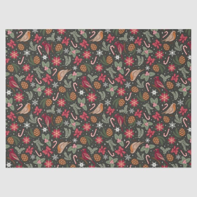 Ditsy Natural Christmas Tissue Paper (Front)